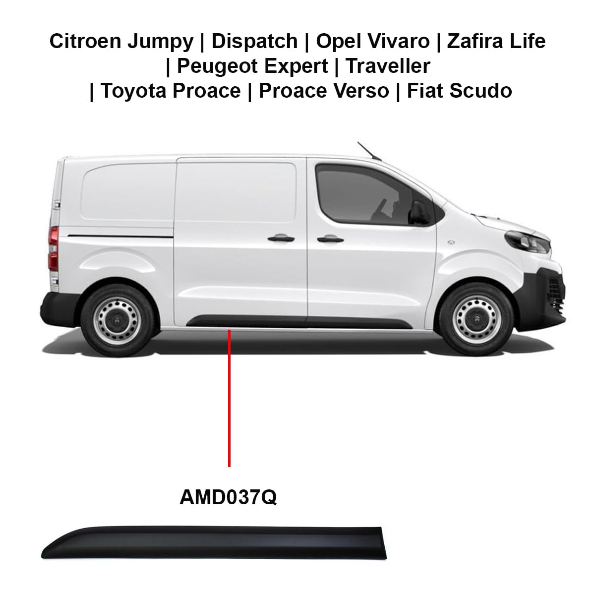 Modanatura laterale posteriore destra compatibile Fiat Scudo