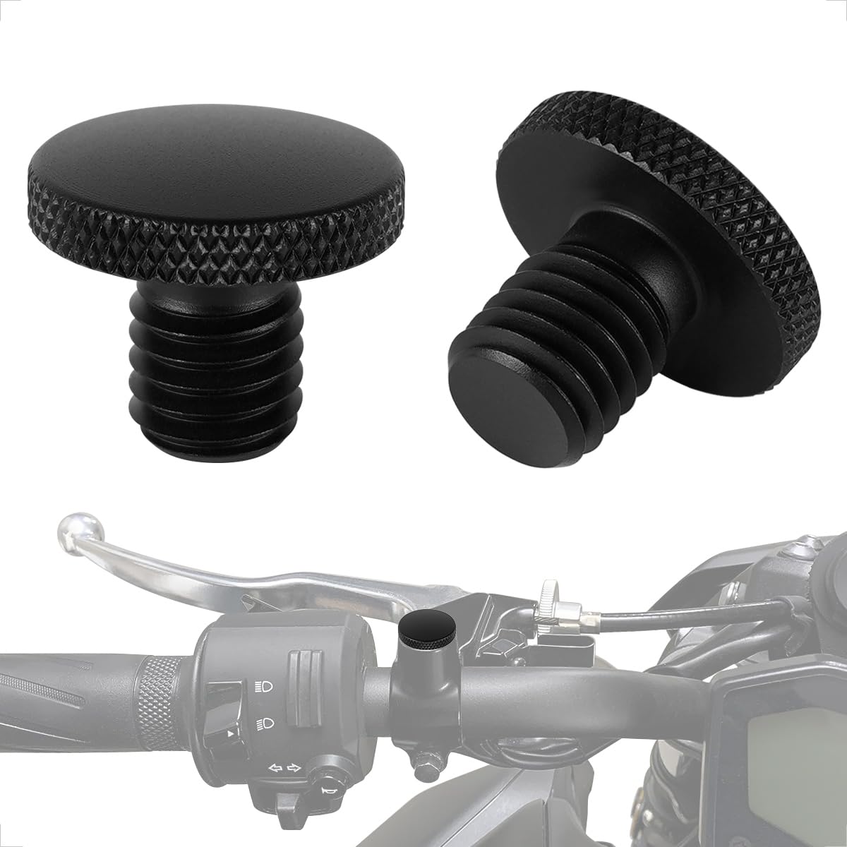 AYVRUOP M10 Motorrad Spiegel Stopfen - CNC Aluminium Abdeckungen 1 Paar