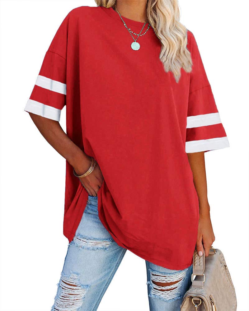Ebifin Damen Oversize T Shirt Rundhals Kurzärmeliges Tops Casual Lockere Basic Sommer Tee Shirts Bluse.