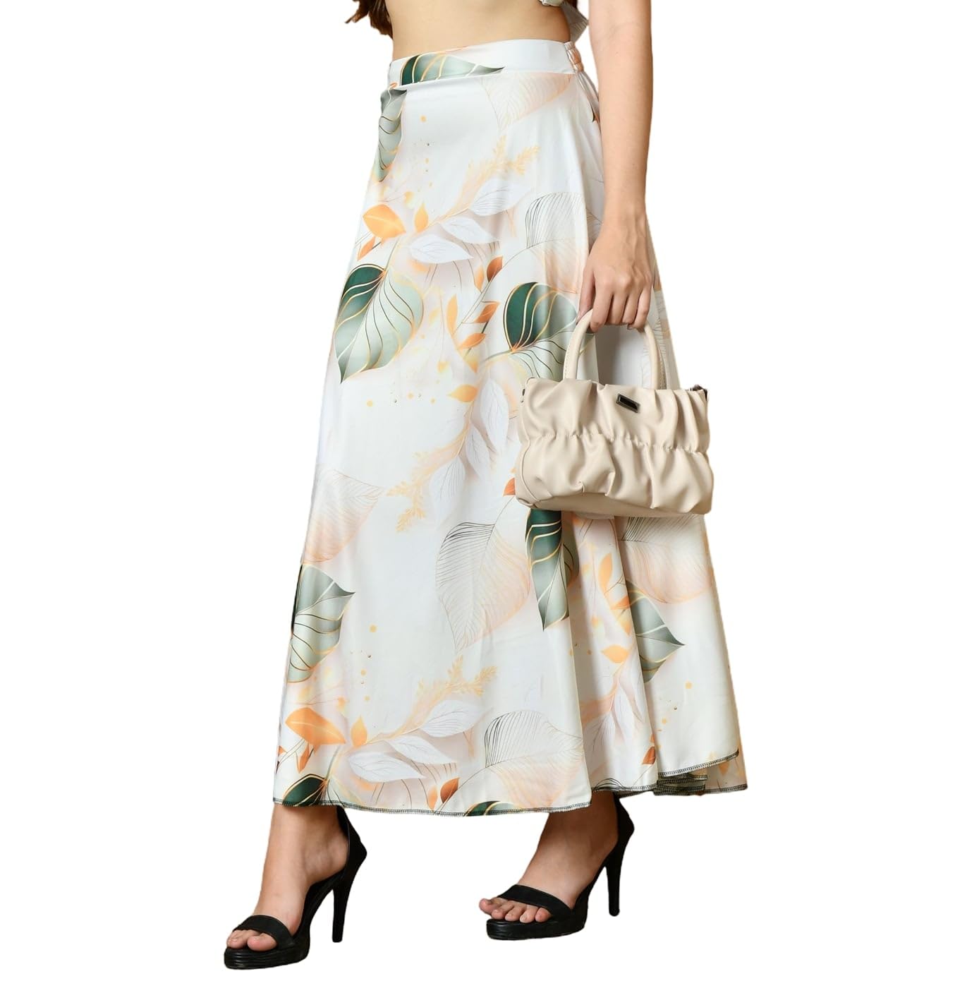 vagisha Women’s Flared Printed Long Maxi Skirt | Full Length Ethnic Western Skirts for Women | Soft Flowy Fabric | Elastic Waist | Perfect for Party-picture-19