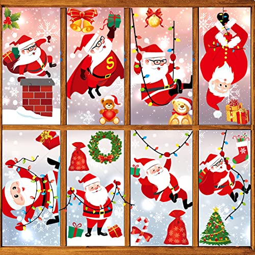 Weihnachts-Fensteraufkleber, Weihnachtsaufkleber, 160 Stück, Weihnachtsmann-Dekoration, Wandaufkleber, entfernbare statische PVC-Aufkleber, DIY für Weihnachten zu Hause/Schaufensterdekorationen Cover