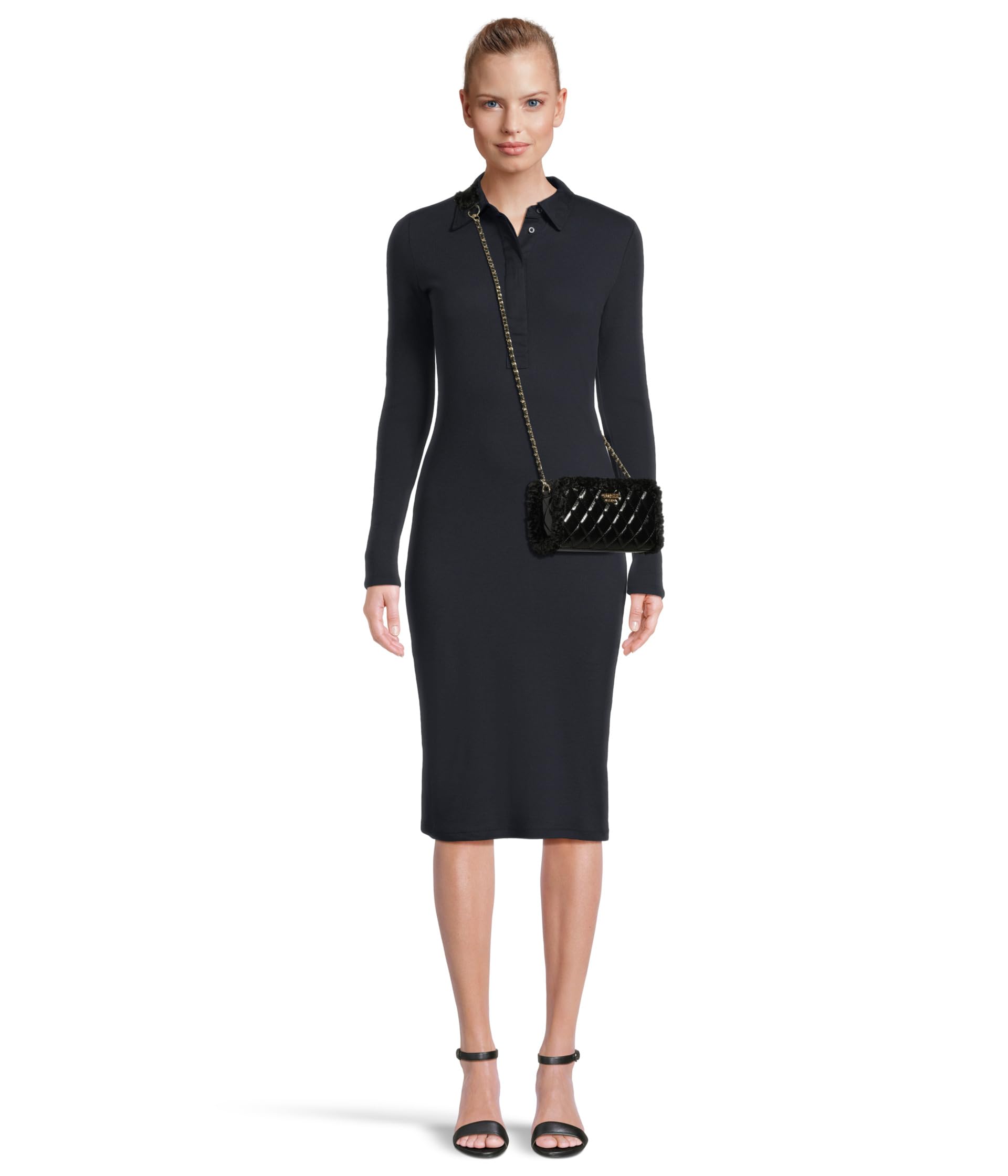 GUESS Cristi - Bandolera cruzada con cremallera superior para mujer, color negro, talla única