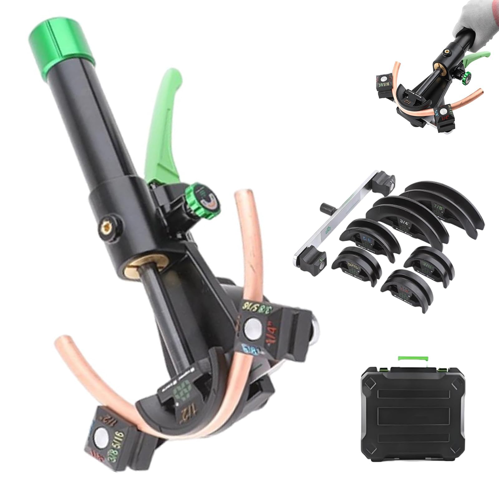 YXYLJOZ Hydraulic Tubing Bender Kit with 7 Dies 1/4"-7/8", HVAC Copper Pipe Bender Tool, 90° Bend for Air Conditioning Refrigeration Plumbing