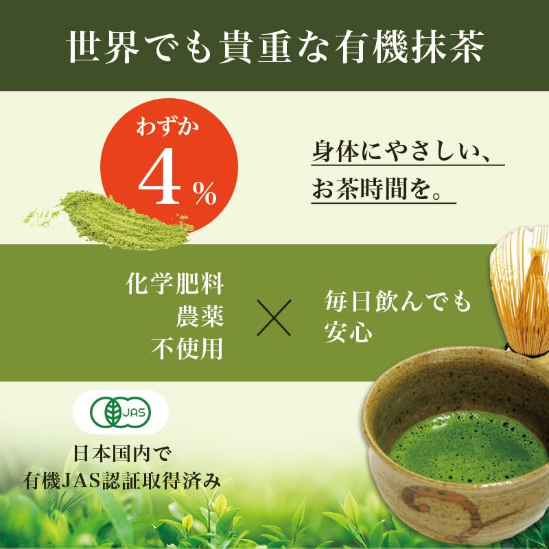 Amazon | 【 有機抹茶 】 オーガニック 有機 JAS 粉末 60g 管理栄養士
