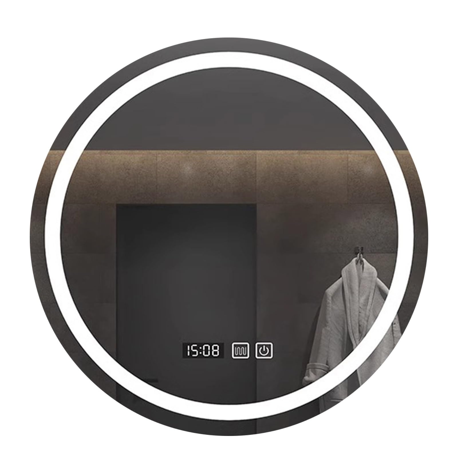 Round Bathroom Mirror With Lights Vanity Mirror Wall Mounted Anti-Fog Mirror With Touch Sensor Switch Dimming Function 500mm 600mm 700mm 800mm(White,50cm(19.7"))