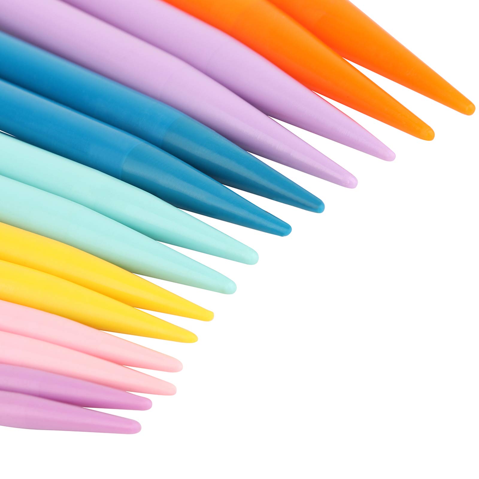 Coopay Set di Ferri da Maglia Corti da 25 cm, con Rotolo di Ferri da Maglia,7 Paia di Ferri da Maglia Colorati in Plastica per Principianti, 4,0 mm a 10 mm