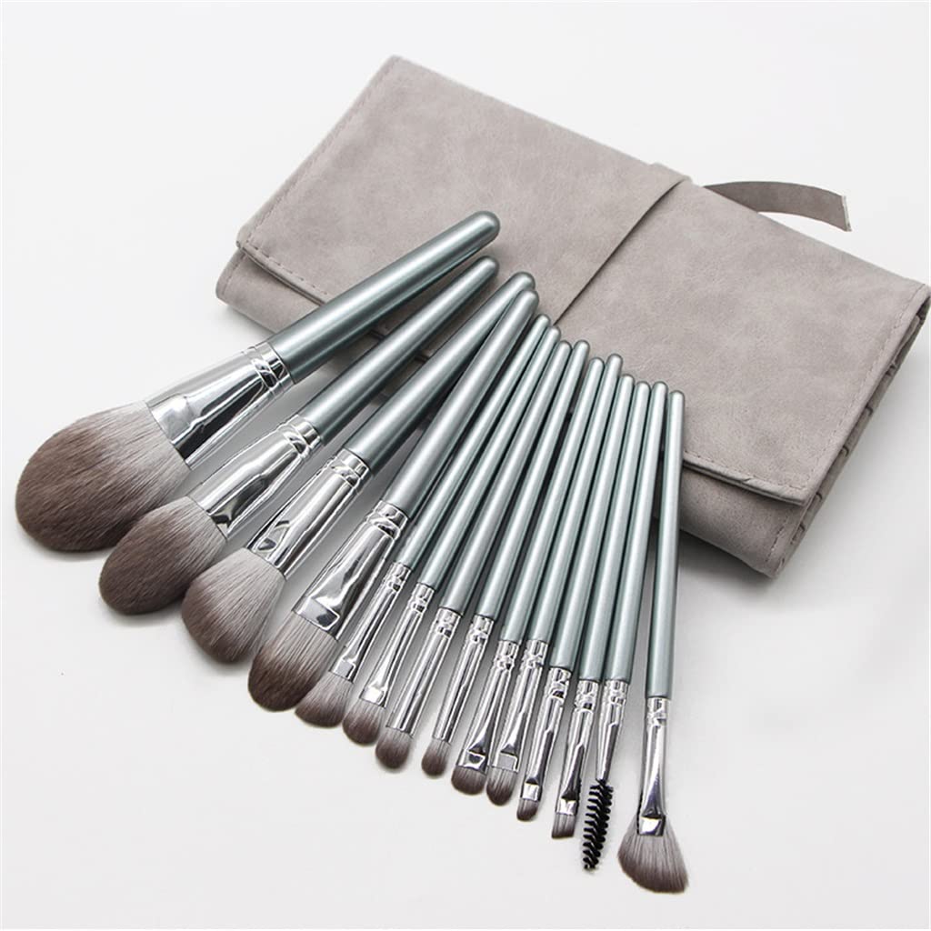 Juego de 14 Pinceles para Maquillaje de Ojos con Bolsa de cosméticos, extensión de Pinceles para Mezclar Sombras de Ojos, Set de Regalo de Belleza para Maquillaje