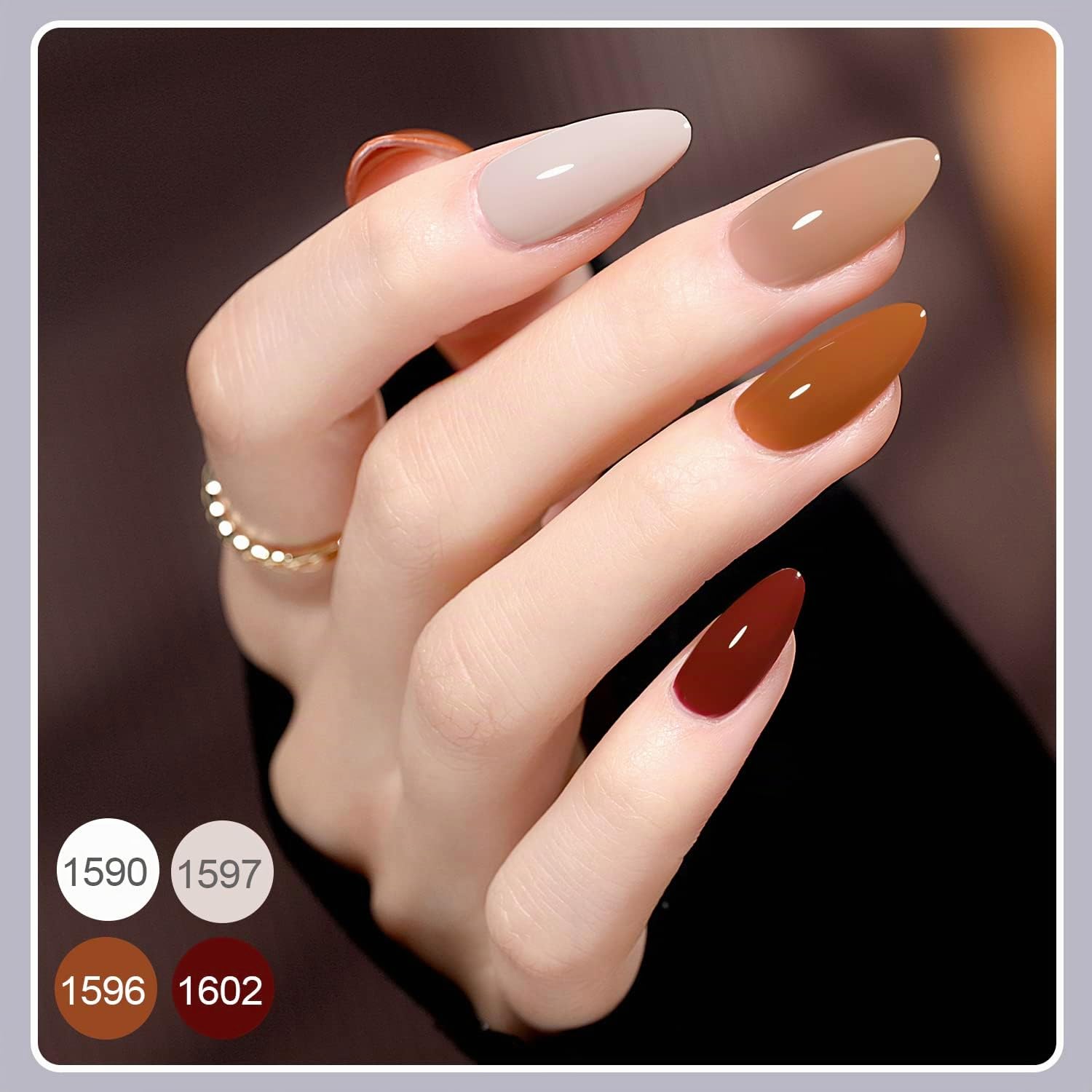 GAOY - Kit di 42 smalti gel per unghie, rosa, bianco, rosso, gelatina, nude, per tutte le stagioni, con smalti gel per unghie