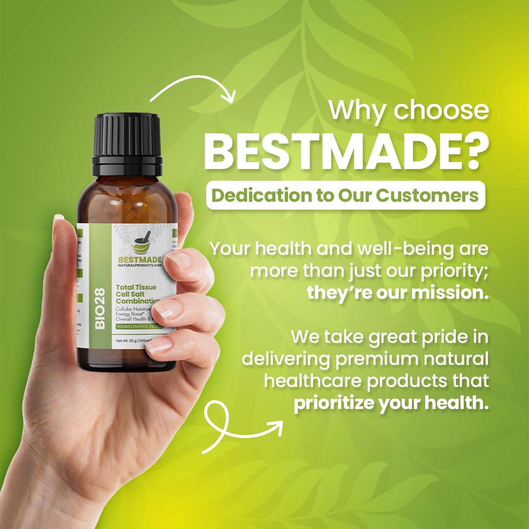 Bestmade Total Tissue Cell Salt Mineral Combination BIO28 - Helps Your Body Absorb and Use Nutrients, Increases Energy Levels, Helps Improve Sleep Patterns, Overall Health and Vitality, 350 Pellets — Amazon image 6