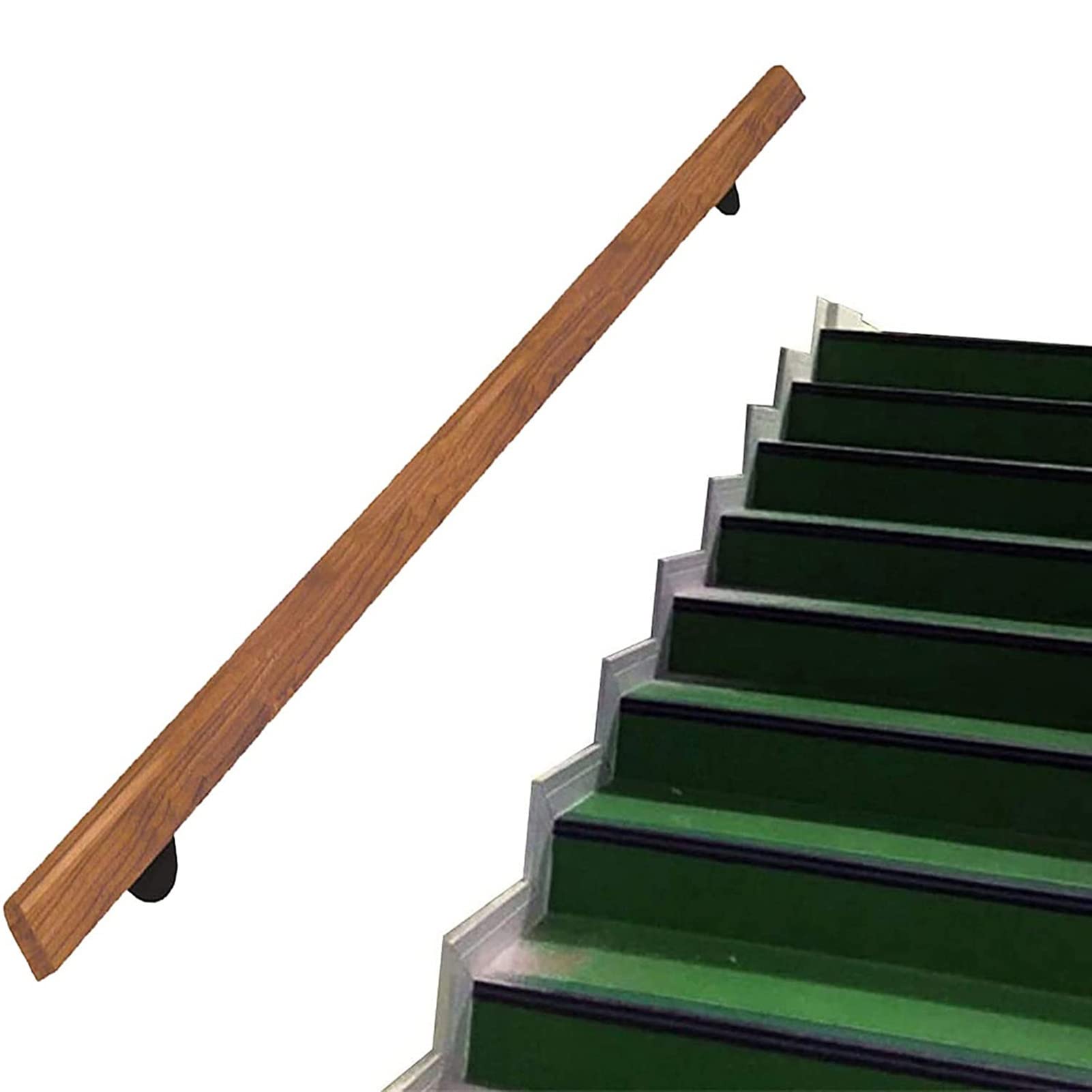 Main courante en bois massif de pin pour un garde-corps d'escalier interieur chic