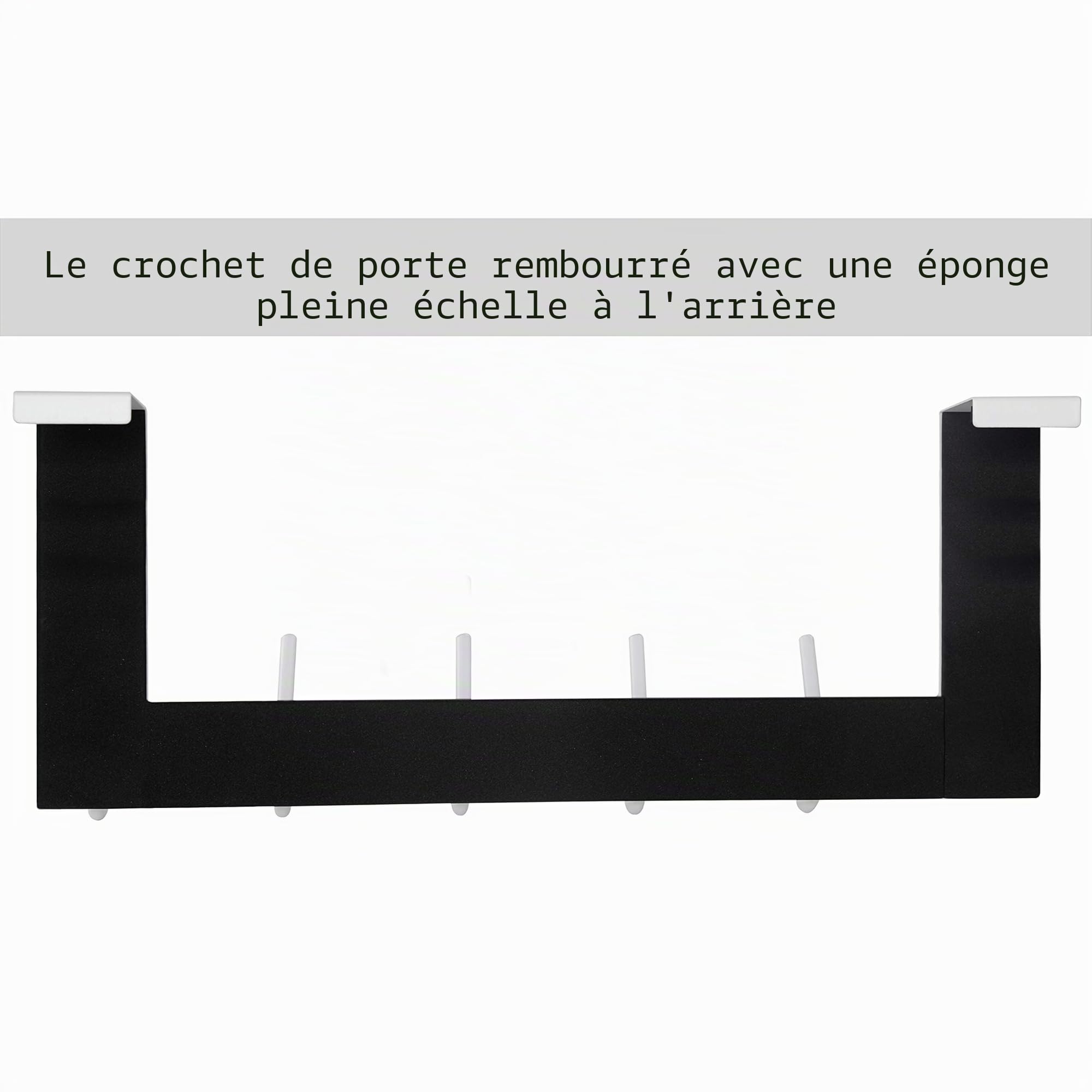 WEBI Porte Manteau pour Porte,Crochet Porte,Patere Porte avec 6 Crochets,Patère de Porte à Suspendre Salle de Bain,Chambre,4.5cm,Blanc,Lot de 2