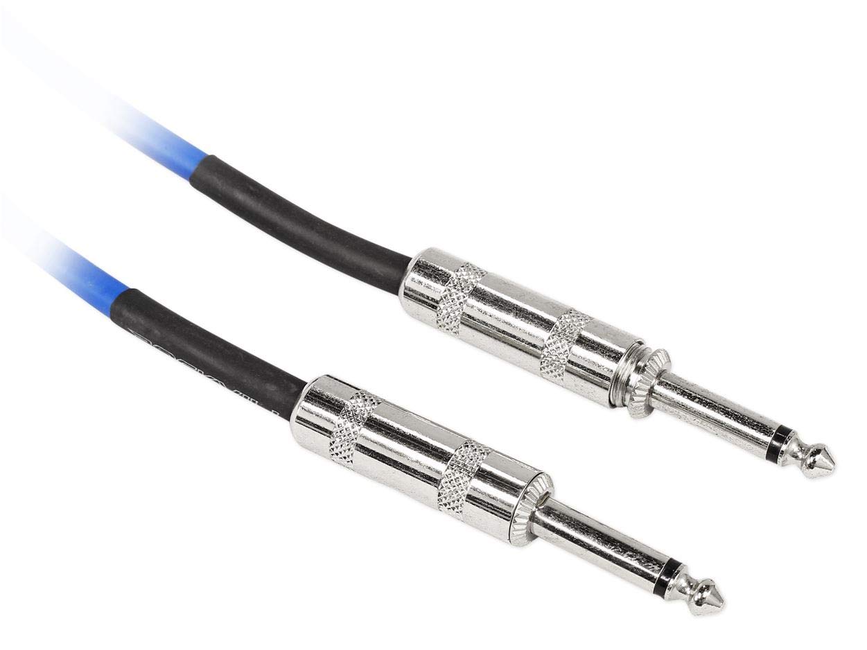 Rockville RCGT3BL 3' 1/4'' TS to 1/4'' TS Instrument Cable-Blue 100% Copper