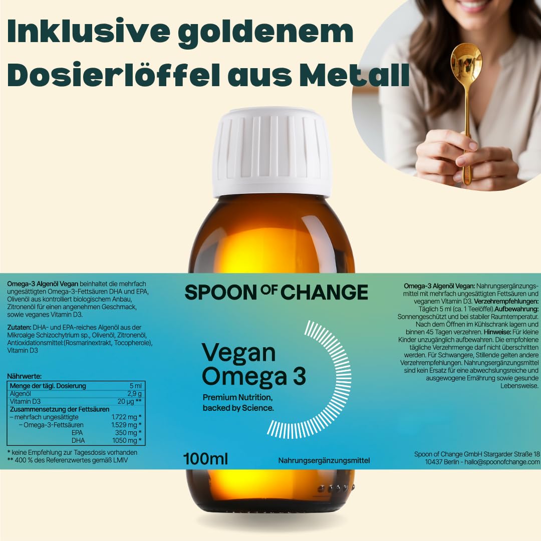 3er-Pack Kur Omega-3 Algenöl vegan – mit Vitamin D3 – ohne Fischgeschmack | Angenehmer Geschmack mit Zitronen – Hochdosiert -Triglycerid-Form – 2900 mg Algenöl pro Tag – Laborgeprüft – Niedriger TOTOX