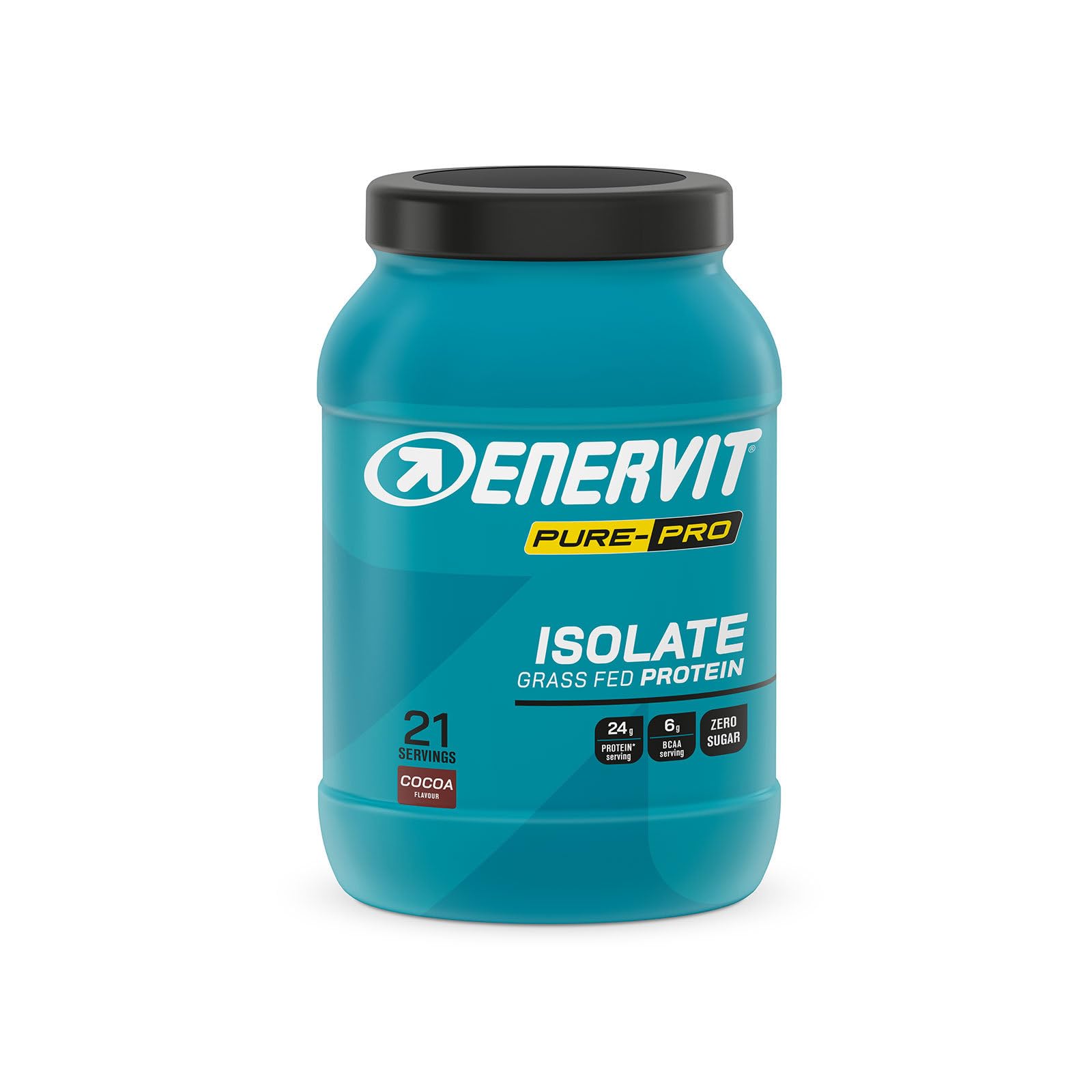 Enervit Pure-Pro Proteine in Polvere Isolate Whey Protein Grass-Fed Gusto Cacao,100% Proteine del Siero del Latte, Concentrato con Vitamina B6, Carica Proteica Post Workout, con Vitamina B6, 630 g