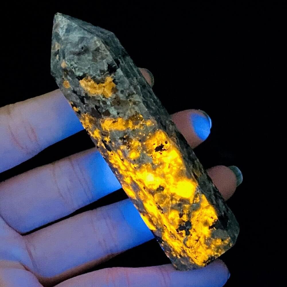 TEAMWILL 7-11CM Natural Yooperlite Quartz Obelisk Crystal Point Wand Reiki Healing Stone 1PC