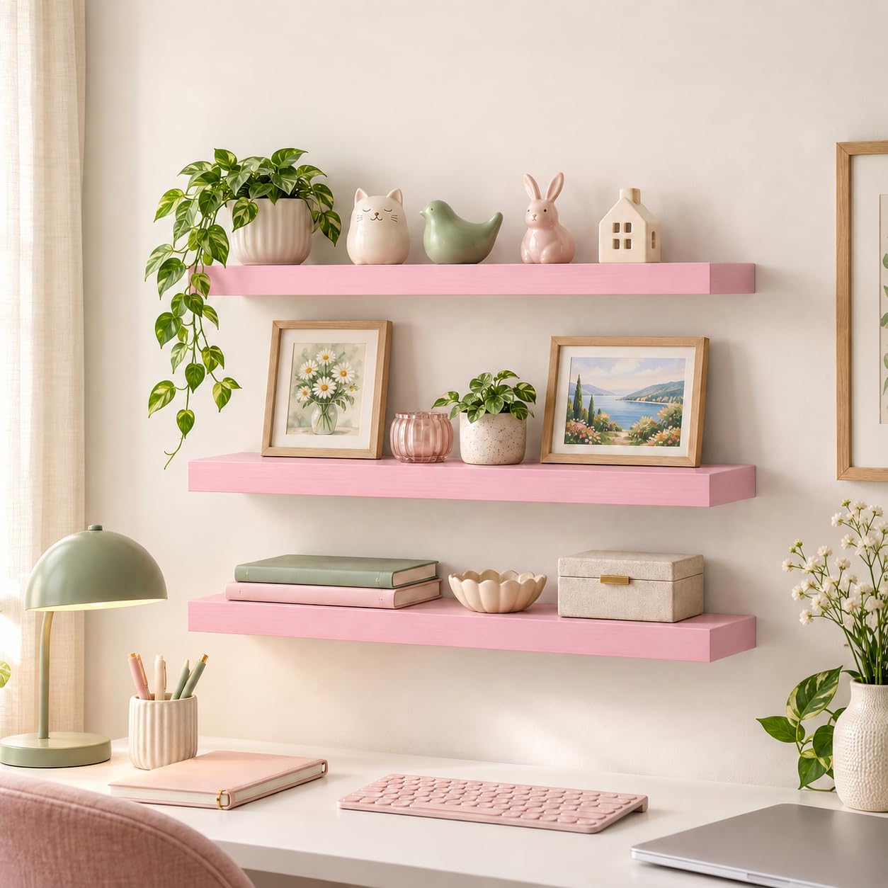 Grey Floating Shelves - Set of 2 -30