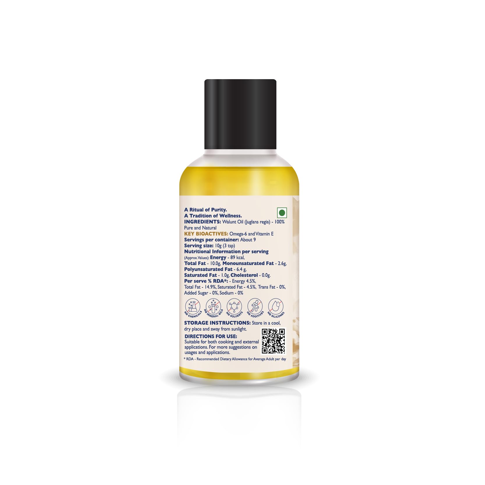 D'Talks Walnut Oil | TRULY Cold Pressed | Less Greasy ; Absorbs Easy | Food, Skin & Hair application | 100% Pure & Natural | Own manufactured | 100ml - Image 9 thumbnail