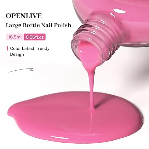 Miniatura 7 de 16.5ml Esmalte de uñas en gel transparente rosa claro de gran volumen, secado rápido, rosa intenso, brillo duradero, para uñas de manos y pies, arte