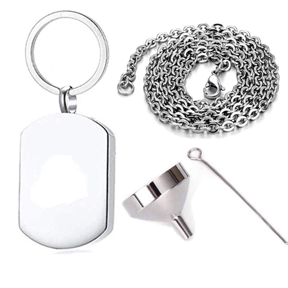 N+A Dad Cremation Urn Keychain for Ash,Stainless Steel Cremation Ash Keyring Necklace Keepsake for Families,Friends(Free Funnel Fill Kit Set + Chain)