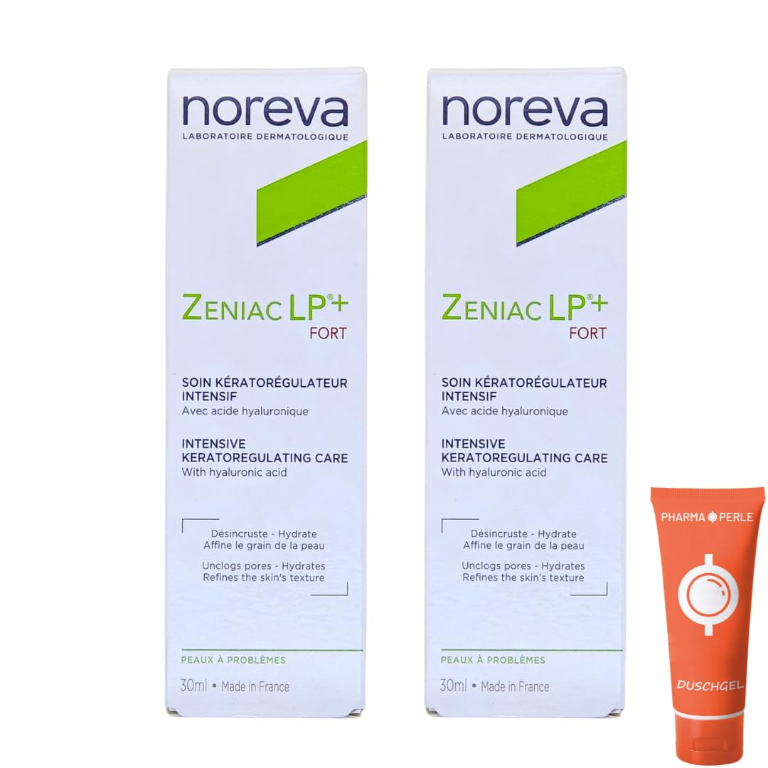 Noreva Zeniac LP+ Forte Creme 30 ml I mattierende Hautpflege bei unreiner Haut, Akne, Pickel und Mitessern I Hyaluronsäure I Feuchtigkeit I Spar-Set plus Pharma Perle give-away