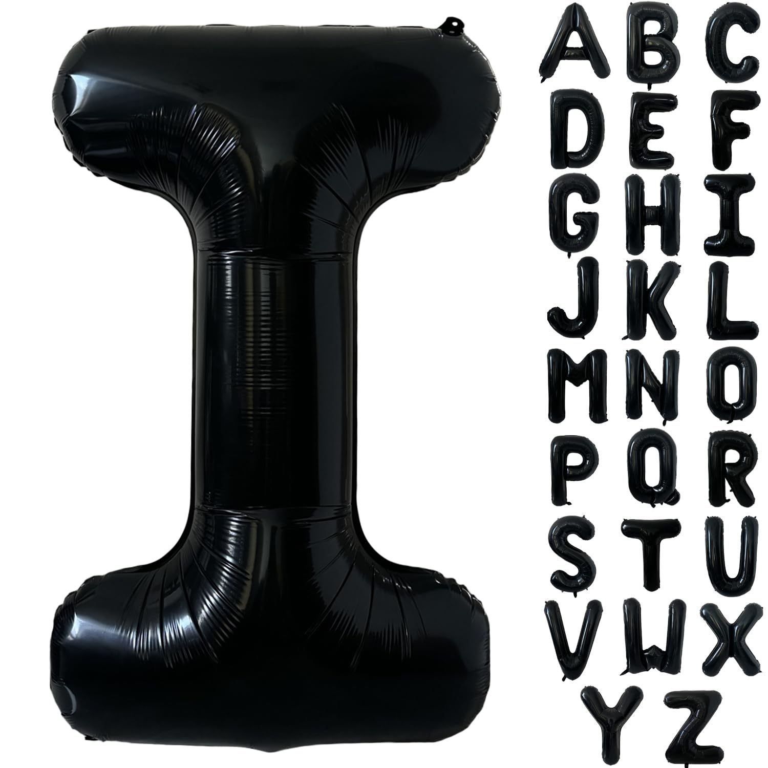 Black Alphabet Balloon Large Mylar Foil Helium Letter Balloons 40 Inch Black Balloons Alphabet Letters for Birthday Bridal Shower Anniversary Decorations (Letter I)