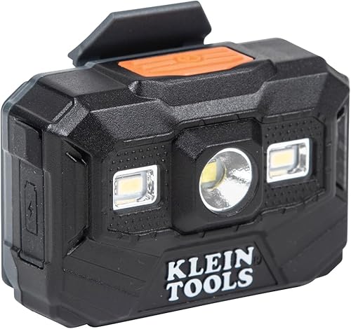 Miniatura 13 de Klein Tools 60347 - Casco duro, ala completa ventilada, clase C, patrón KARBN premium, lámpara recargable, banda acolchada que absorbe el sudor,