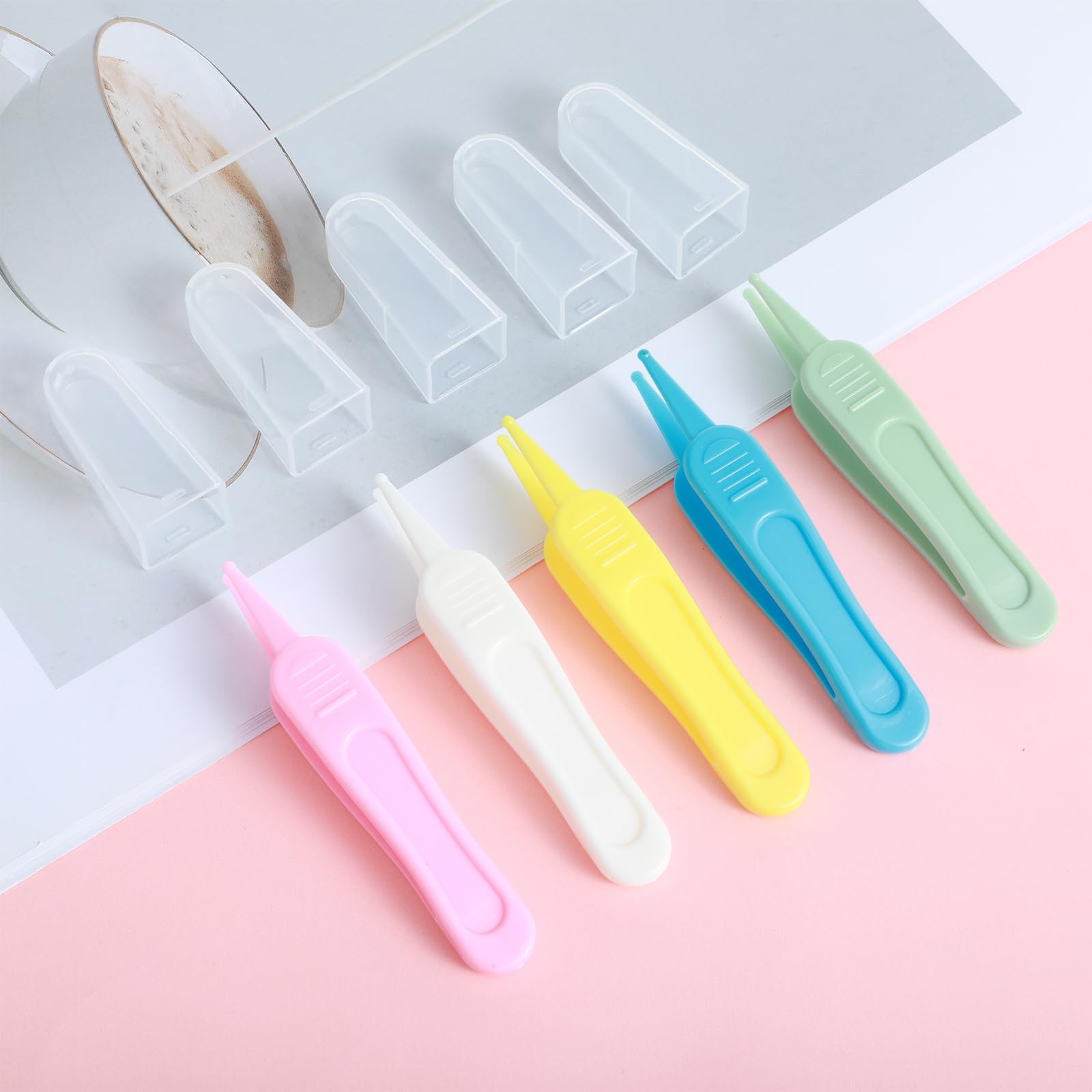 Lot de 5 pinces de nettoyage du nez, 5 couleurs pour bébé avec tête ronde, pince efficace pour nettoyer les oreilles, le nombril