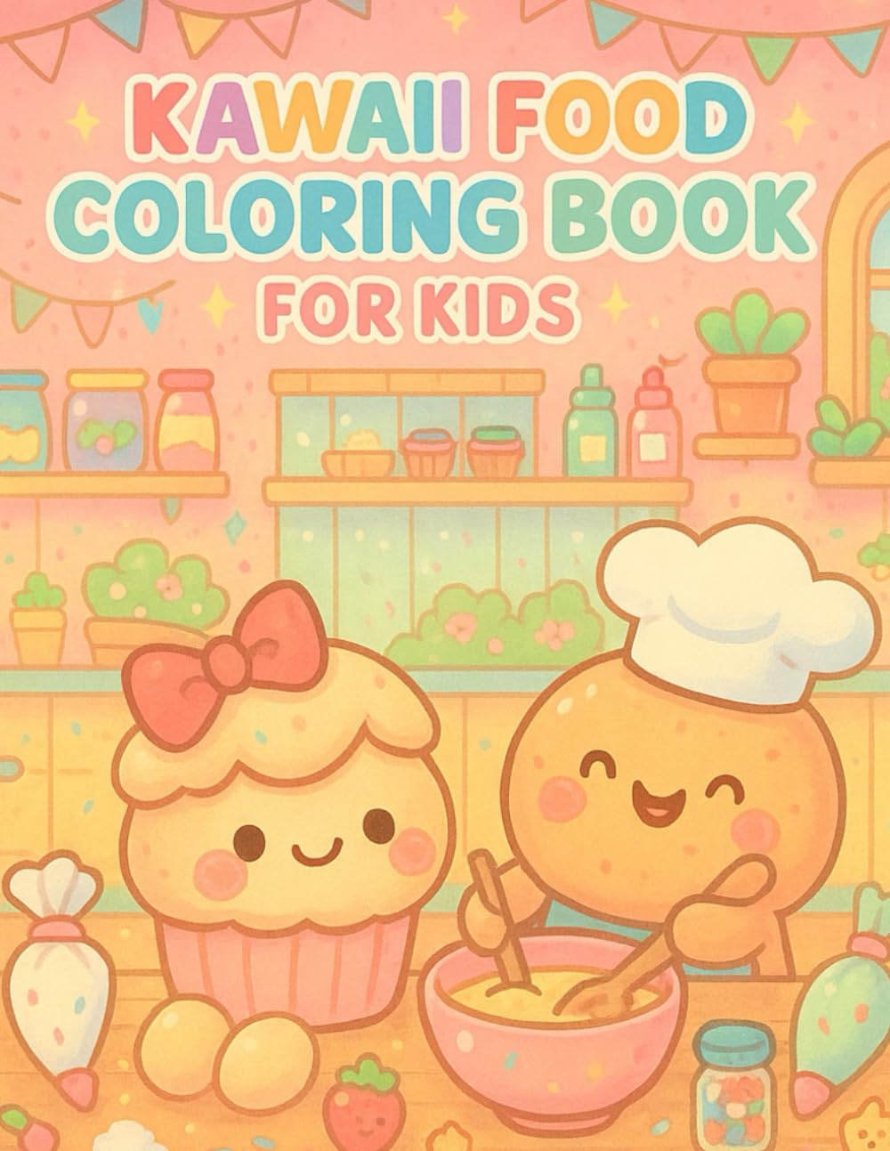 Super Cute Kawaii Coloring Book for Kids | Ages 5–10: Easy-to-Color Cute Characters, Food, Desserts & Smiling Objects | Adorable & Relaxing Coloring for Happy Little Artists