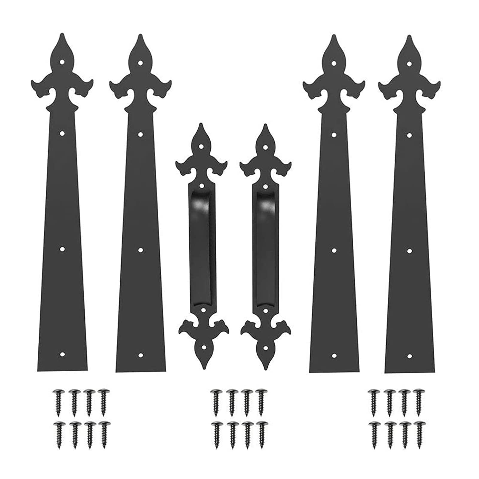 Shundeed One Color Black Magnetic Door Hinges ，Decorative Garage Hardware Set With Handles Household Creative Carriage House Door Hinge