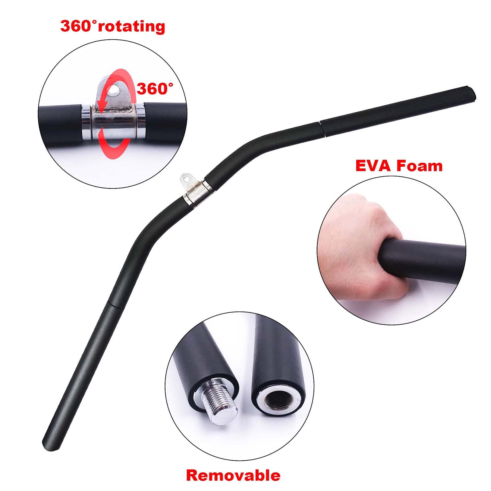 TIM-LI Fitness LAT Pull Down Bar, Gym Pulley Cable Machine Attachment/Trizeps-Rücken-Krafttraining für Das Fitnessstudio - Cable Machine Attachment Set