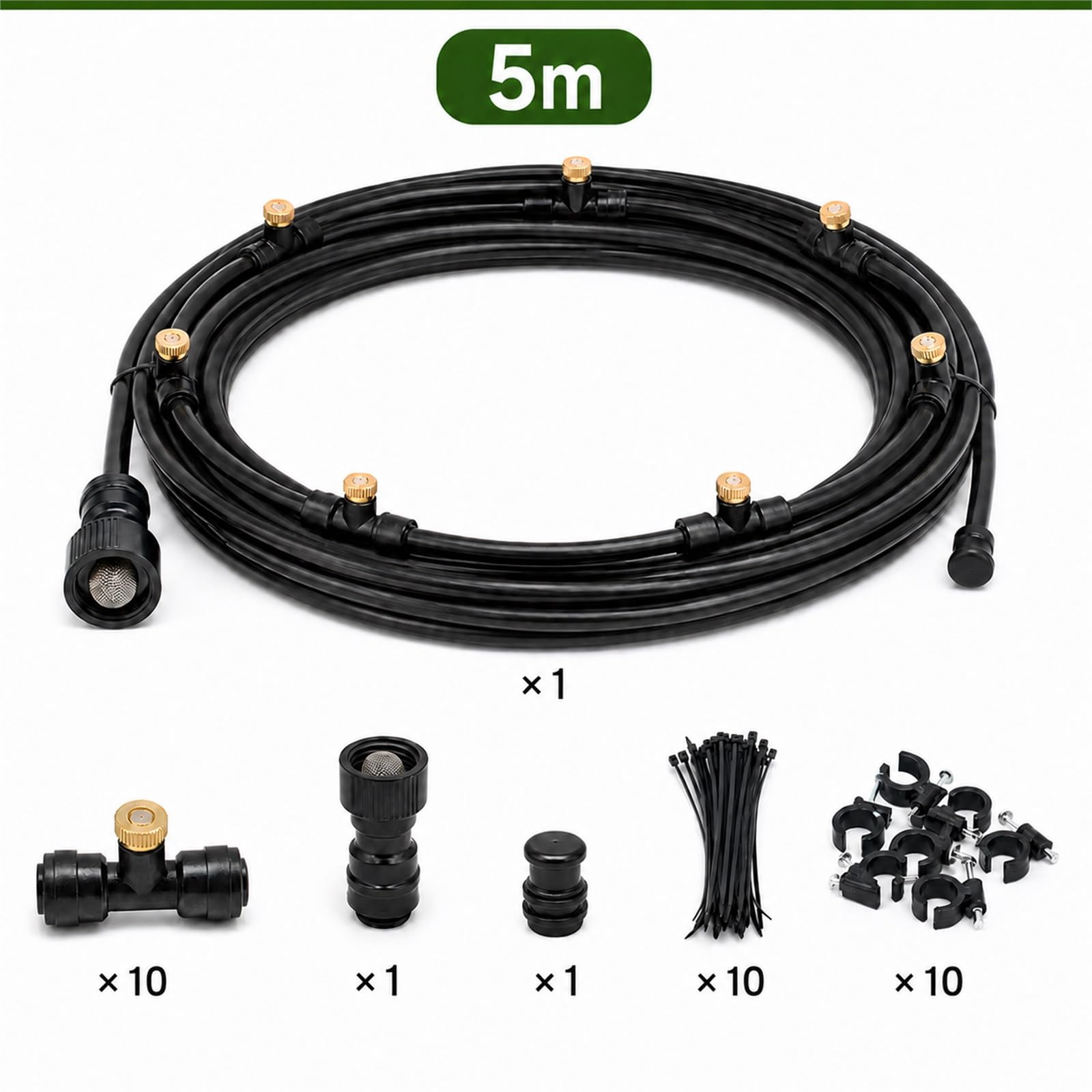 Kit Brumisateur Terrasse,Brumisateur Terrasse Exterieur,Brumisateur pergola,Kit De Tuyau Brumisateur par Brume,Refroidissement,Élimination poussières,pour Fleurs,Pelouse,Jardin,Balcon