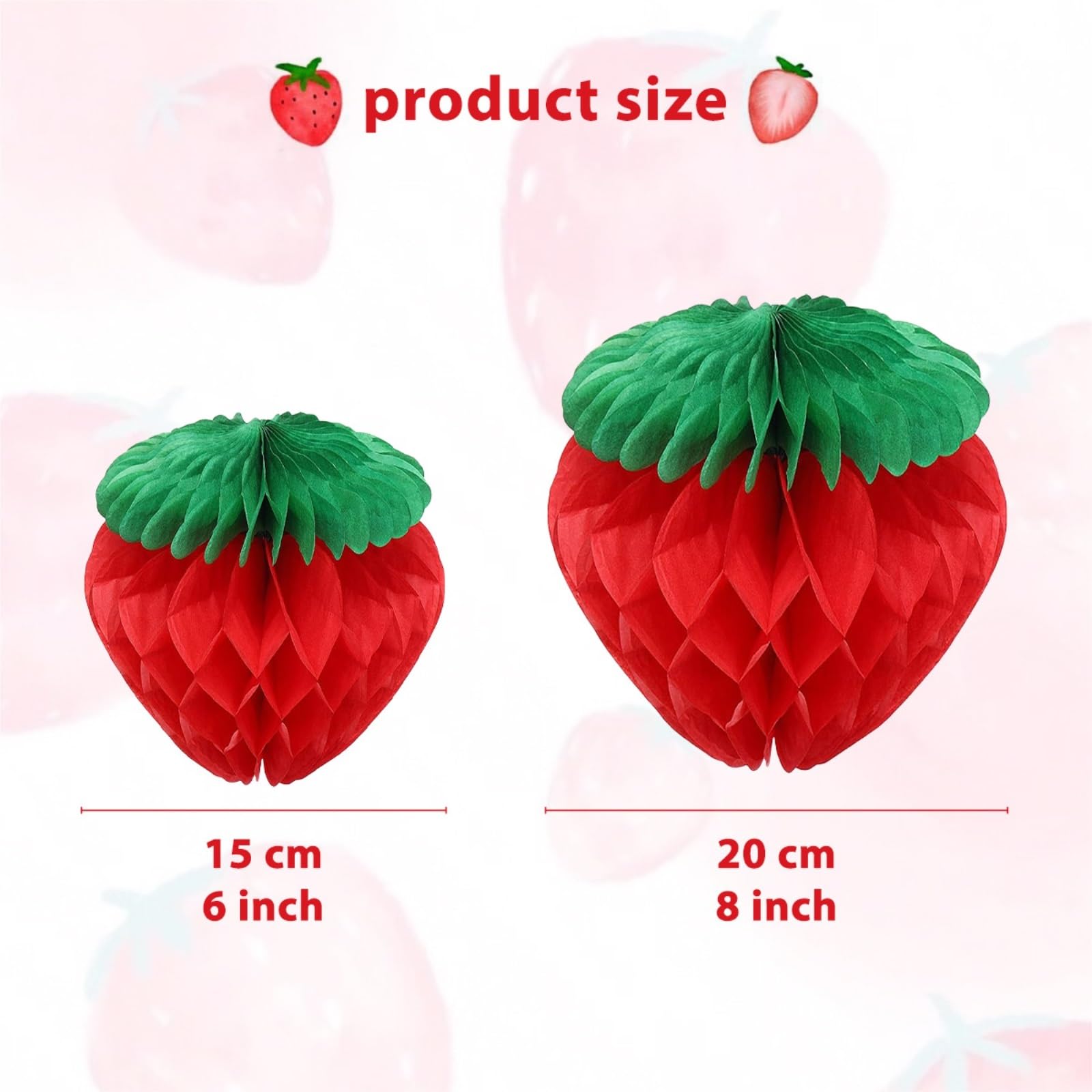 Papierowe Lampiony 10 Szt. Papierowych Lampionów W Kształcie Plastra Miodu Truskawki Na Imprezę Dekoracje Imprezę(Rot,20cm)