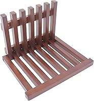 FONSOLUM Walnut Wall-Mounted Folding Shower Seat - Hidden Shoe Changing Stool for Bathroom, Entryway, Small Spaces, 220 lbs Capacity