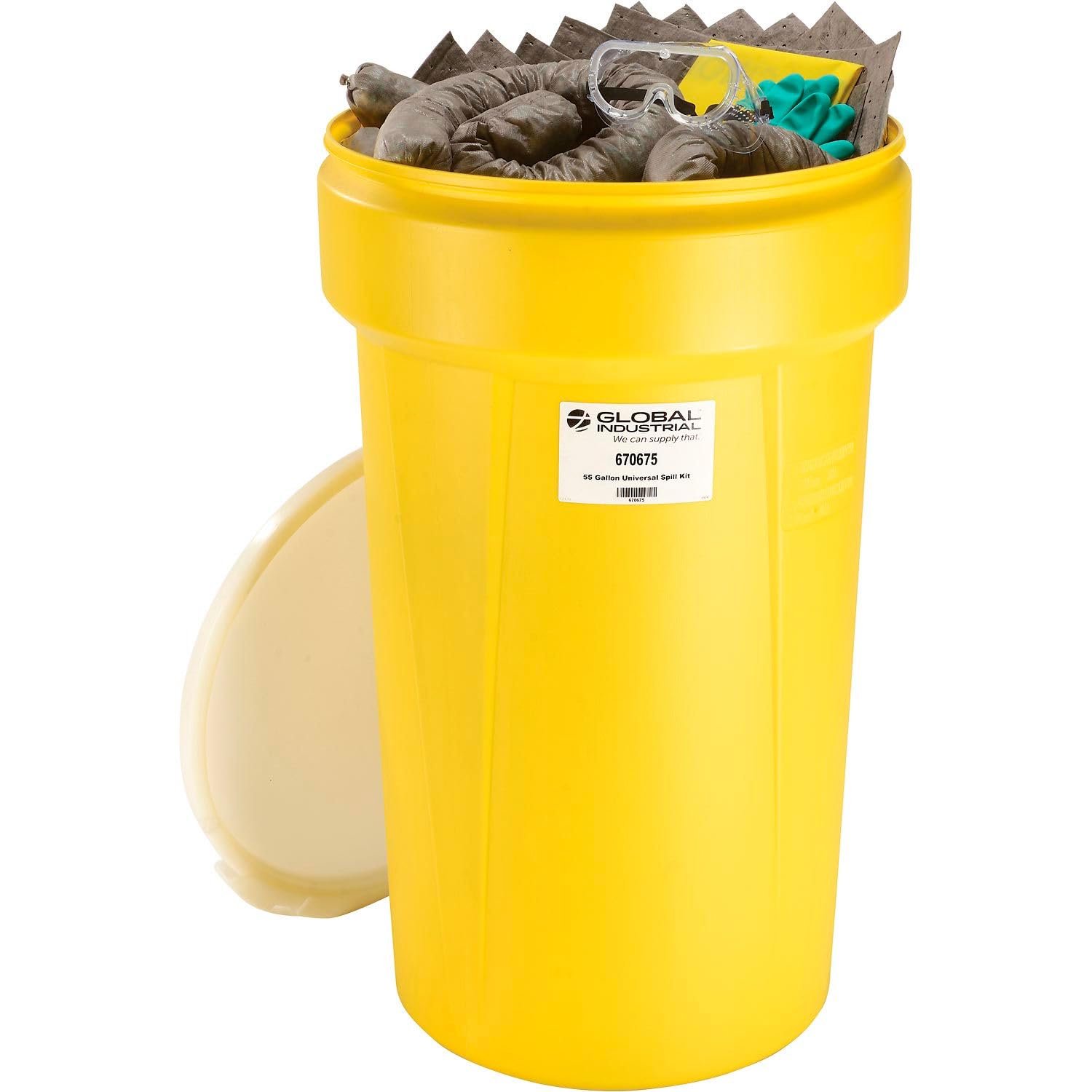 Global Industrial Universal Spill Drum Kit, 55 Gallon