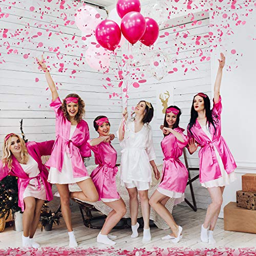 Image of TecUnite Pink Rose Red Confetti Round Tissue Paper Table Confetti Dots for Wedding Birthday Party Decoration Arts Craft DIY Scrapbooking, 1.76 oz (1.5 cm Plus 2.5 cm)