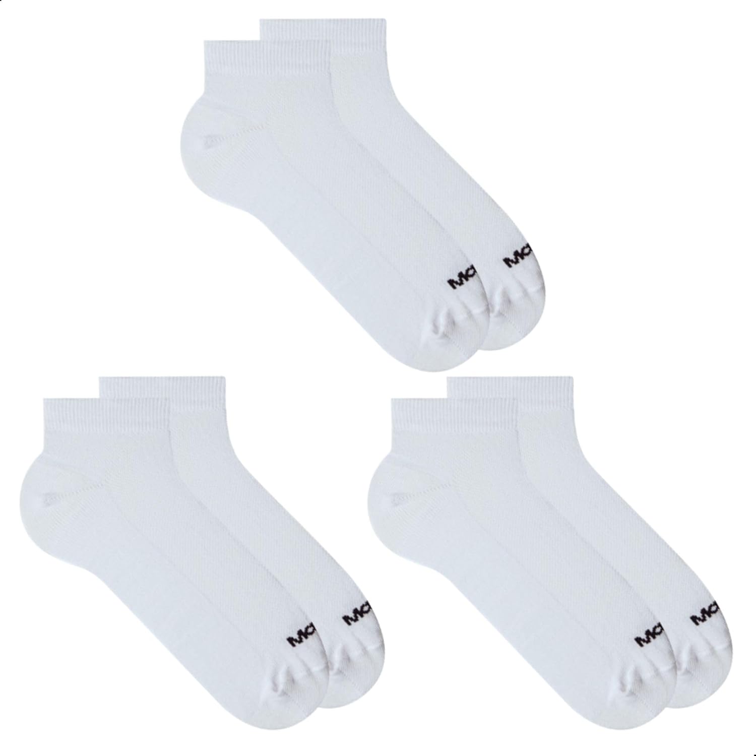 MASH Meia Sapatilha Cano Curto Esportiva Active Com Algodão Unissex, 3 Branco, 39-44
