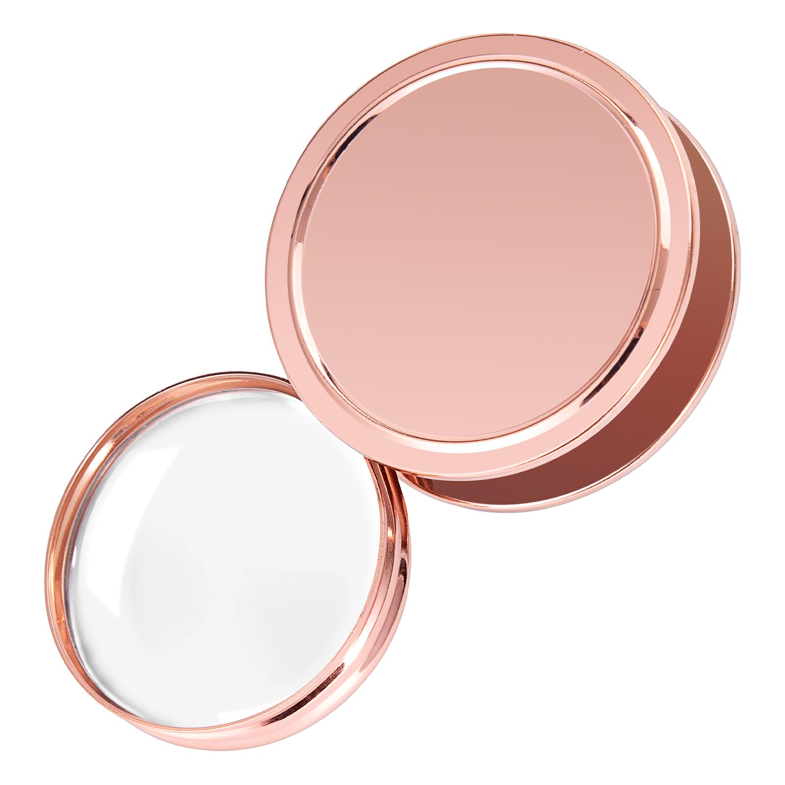 Portable Magnifier Foldable Round 9X Metal Magnifier with Metal Protective Case (Rose Gold)