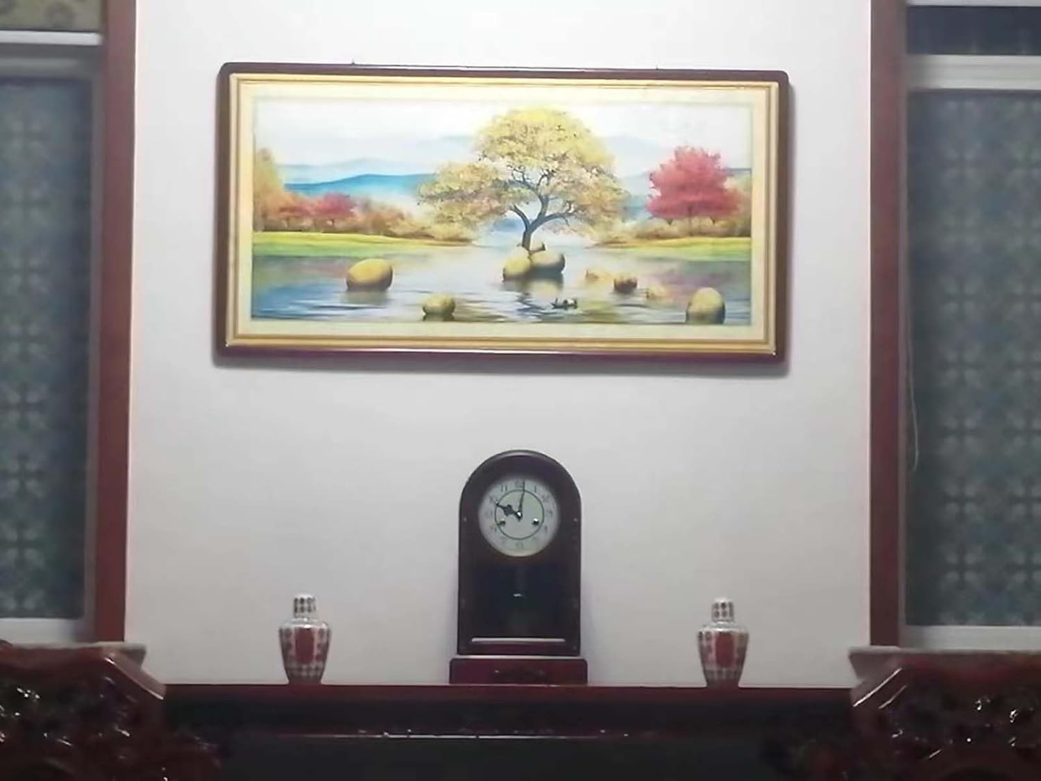 Grandfather Clock,with Pendulum Chimes Mechanical Clocks Vintage Art Deco Tell Time on Time Mantel Clock Easy to Read for Shelf Desk Wall Table Decor 12In (Brown Digital dial)