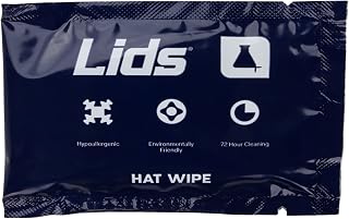 Lids On-The-Go Hat Wipes (12 Pack) Easy to Use Convenience for Fresh & Clean Hats, Caps & Visors. Removes Dirt & Stains. 100% Biodegradable, Eco-Friendly, Non-Toxic Formula for Trusted Results