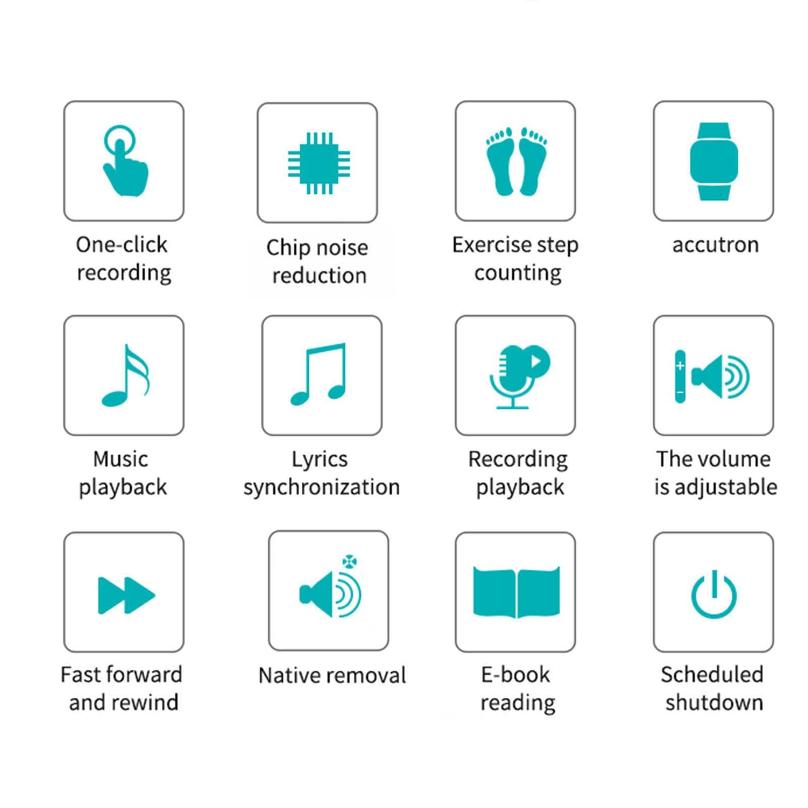 Montre Enregistreur Intelligente Vocale Bluetooth 4.2 avec Lecture MP3 HiFi et Police Blanche