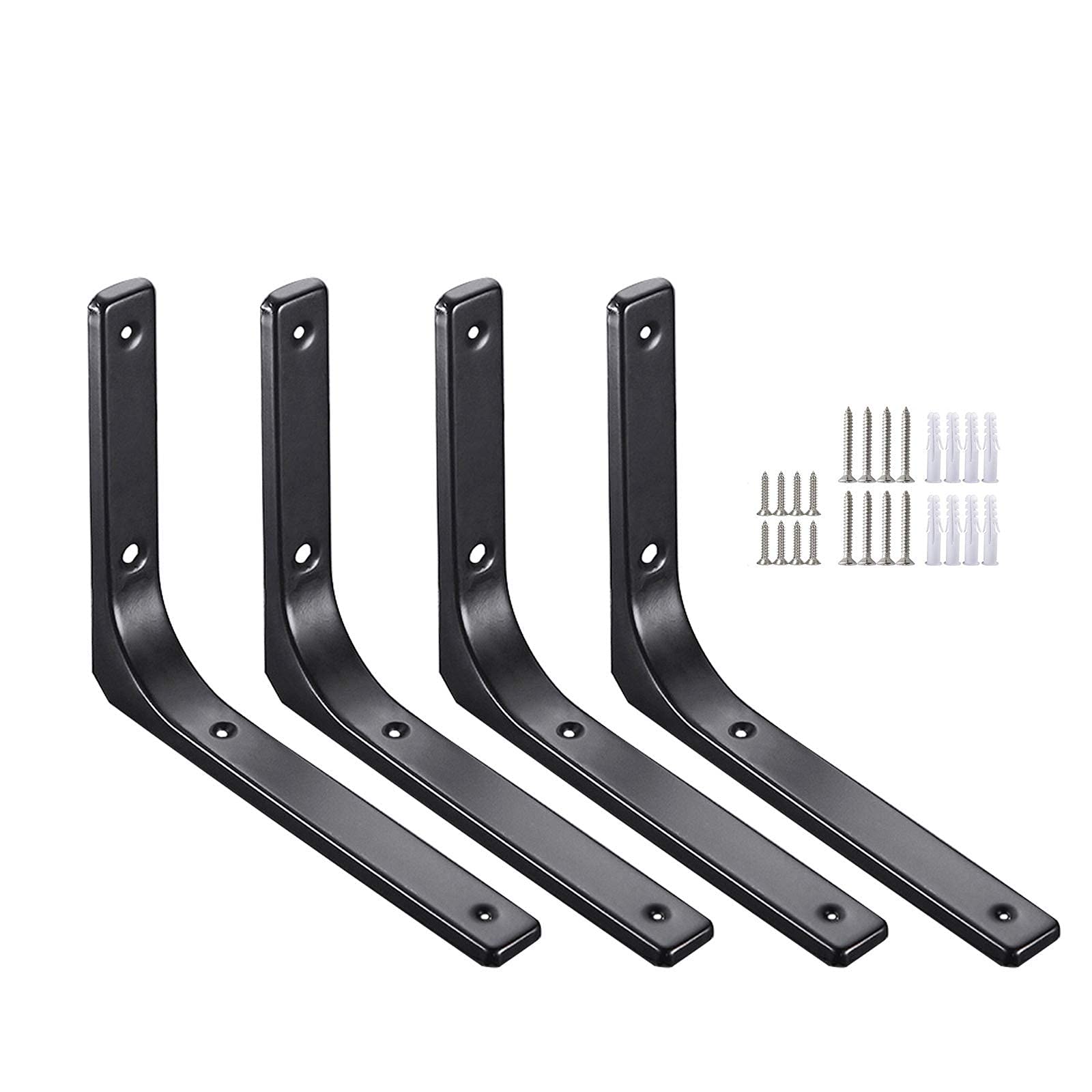 soportes para estantes de 8 pulgadas, 10 pulgadas, soporte de pared blanco resistente, soporte de estantes de metal, refuerzo anticaída negro, para soportes de estantes de cocina antideslizantes (ne