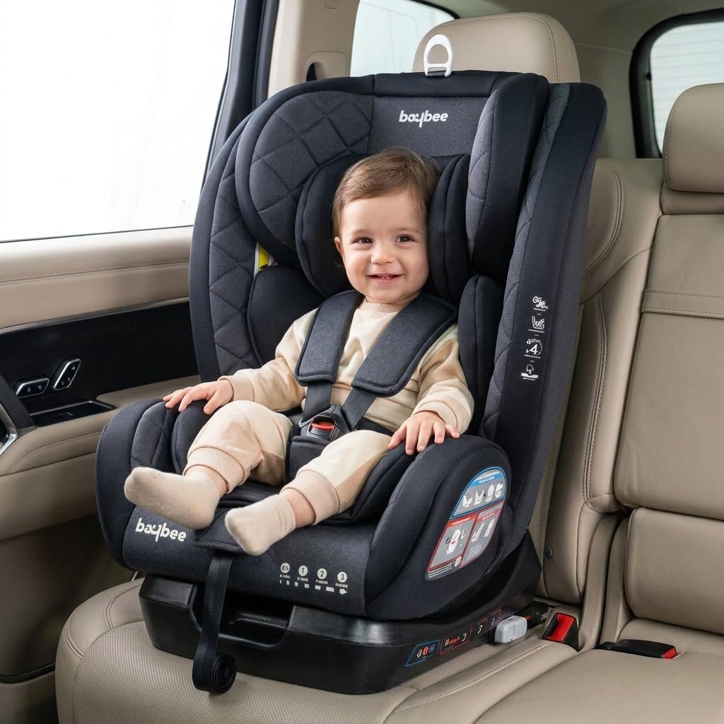 Baybee Convertible Infant Car Seat for Baby 0 to 12 Years with 3 Position Recline, Headrest Height Adjustable | ECE R44/04 Safety Certified | Travel Baby Car Seat for Toddlers Kids Boys Girls (Black)-picture-42