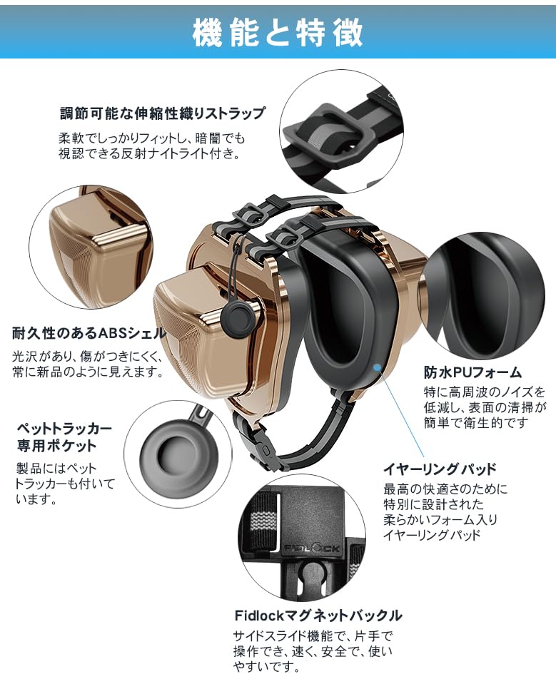 PETSEAR 犬猫用イヤーマフ 防音 本体 Amazon.co.jp: PetEar DE-02 犬猫用イヤーマフ 【Silver-plated/3XS