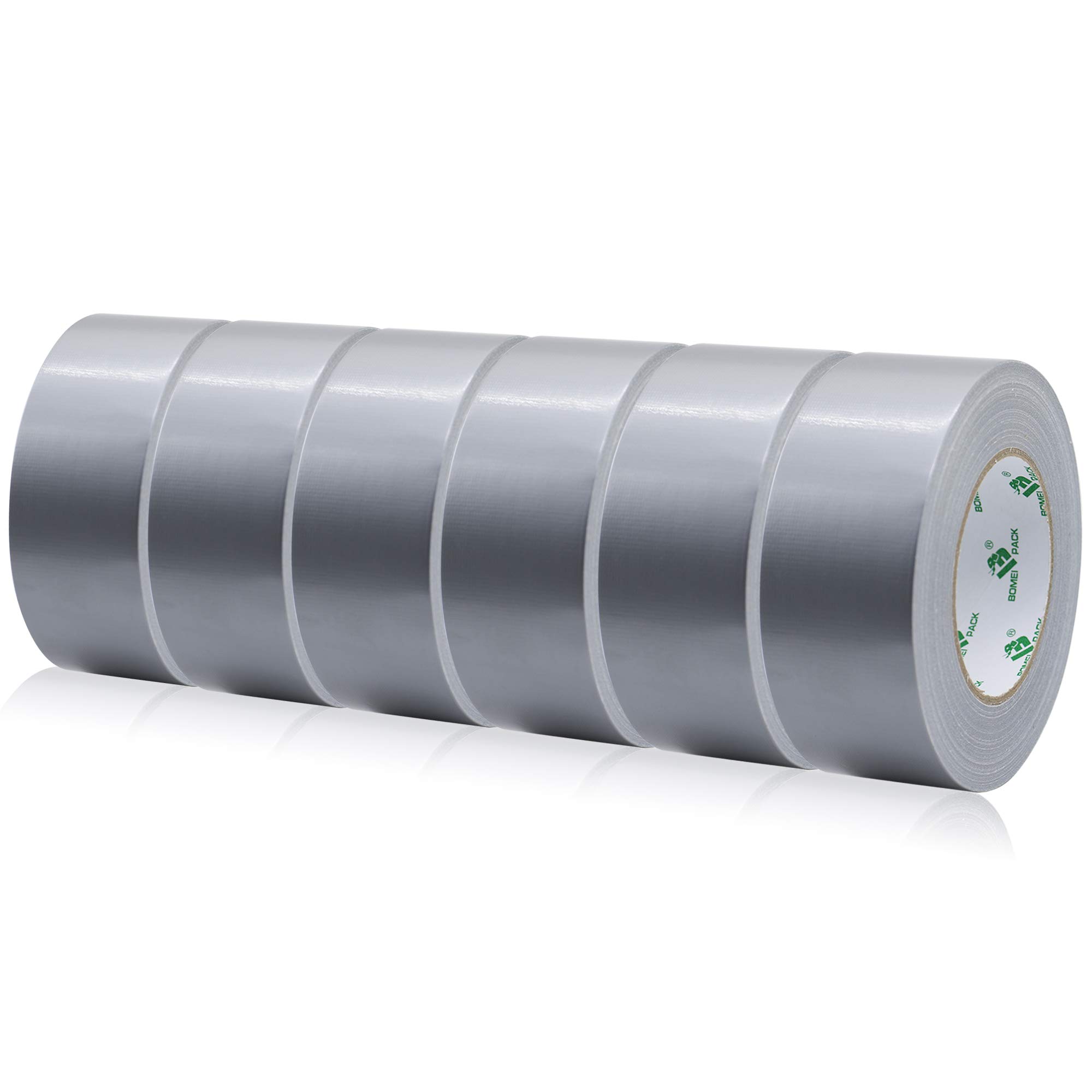 BOMEI PACK Mehrzweck Panzertape Silber, Grau, Reparaturband 50 mm x 50 m, 6 Rollen (silver)