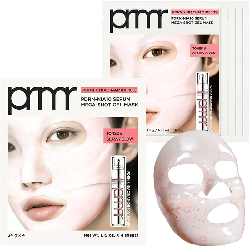 Primera Máscara Facial de Gel Hidrogel com Niacinamida e PDRN, 4 unidades