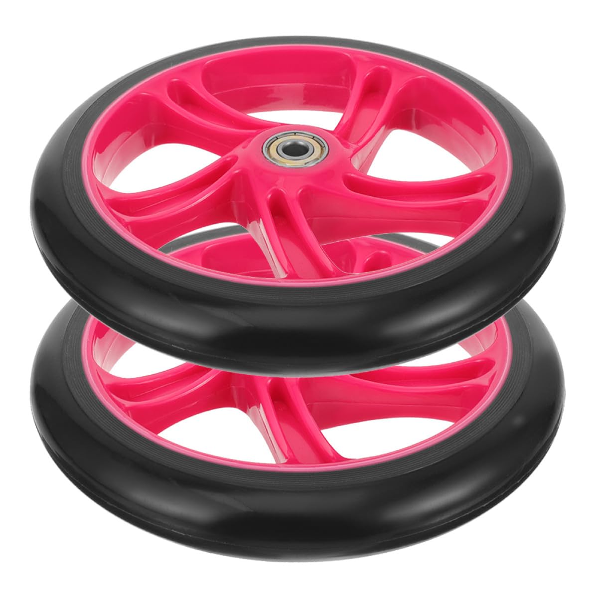 Ruote di Ricambio per Monopattino in Pu Rosso, 1 Paio | Alta Elasticità, per Stunt Scooter e Uso Sportivo, Installazione Semplice e Struttura ad Alta Durezza