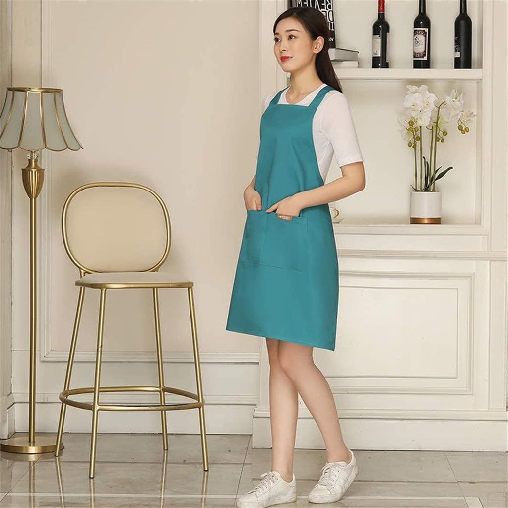 Polyester Cotton Apron Cross Straps Adjustable Milk Tea Shop Coffee Overalls