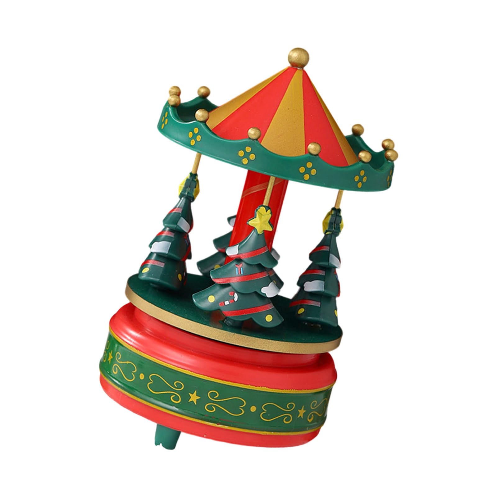 Buxuaaaa Hand Cranked Rotating Christmas Tree Music Box with Clear Sound Melodies Ornament Ideal for Kids Adults Gift Giving Mechanical Christmas Music Box