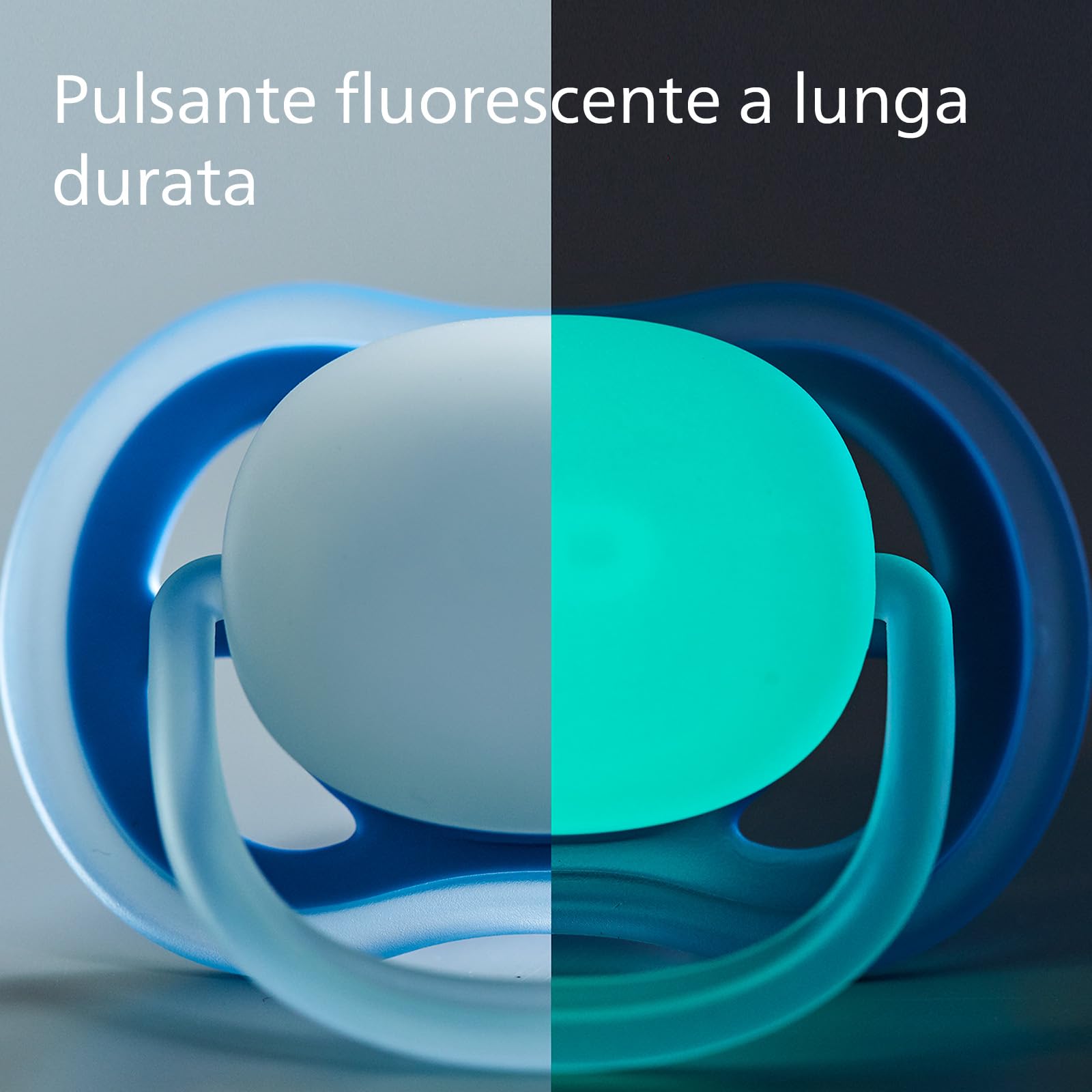 Ciuccio Philips Avent ultra air - 2 ciucci leggeri, traspiranti e fluorescenti per bambini tra 0 e 6 mesi, senza BPA, con custodia da trasporto per sterilizzatore (modello SCF376/19)