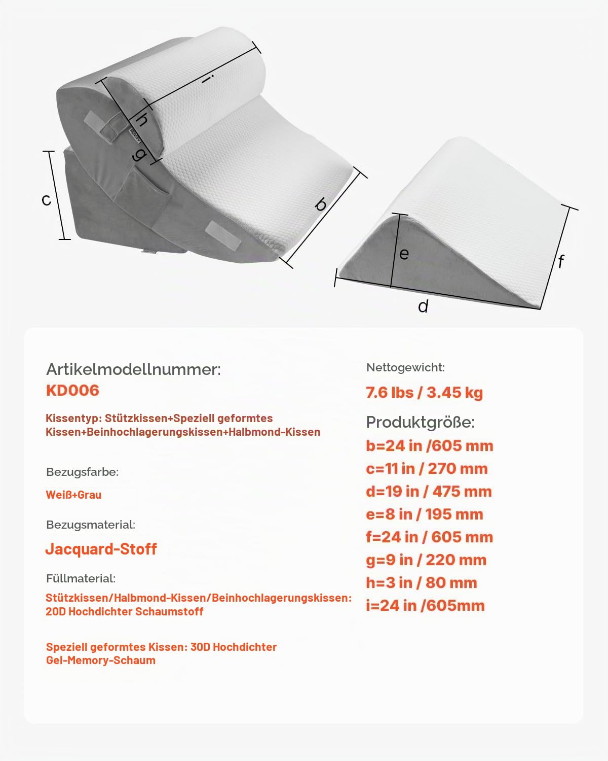 VEVOR Orthopädisches Bett Keilkissen
